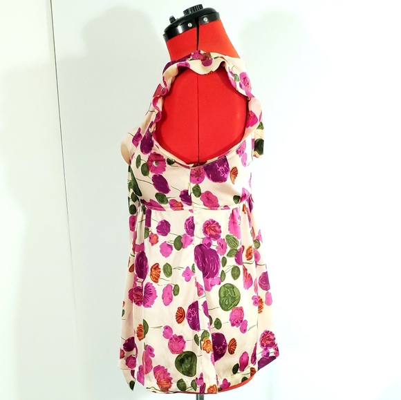 Sugar Lips Floral Ruffle Sleeve Tie Top - Multi L - Picture 2 of 4